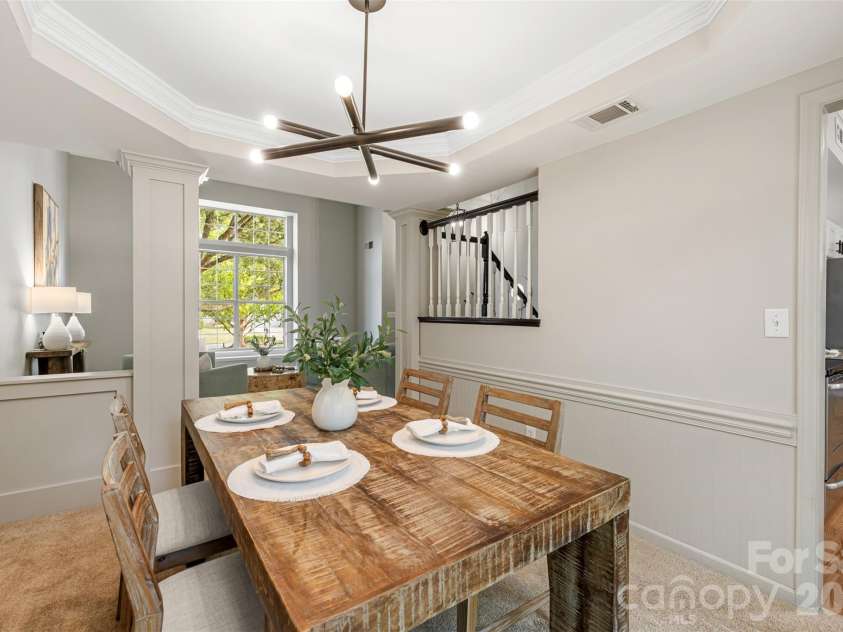 6818 Millingden Court, Charlotte, NC 28277.  MLS# CAR4426107, YatesRealty ID 51663. Dining with Updated Lighting