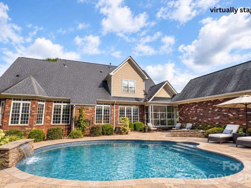 1927 Windmere Drive, Monroe, NC 28110.  MLS# CAR4418853, YatesRealty ID 51747. Virtually staged backyard pool, come build your dream backyard!