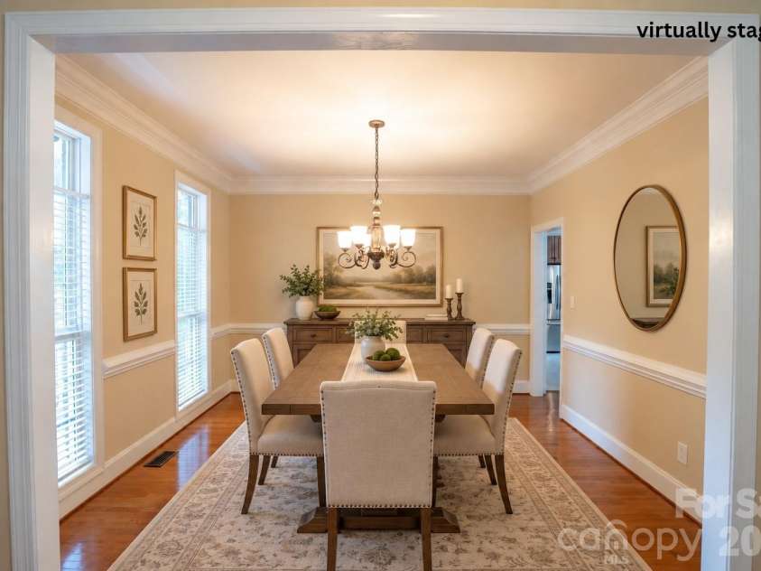 1927 Windmere Drive, Monroe, NC 28110.  MLS# CAR4418853, YatesRealty ID 51747. Virtually staged dining room