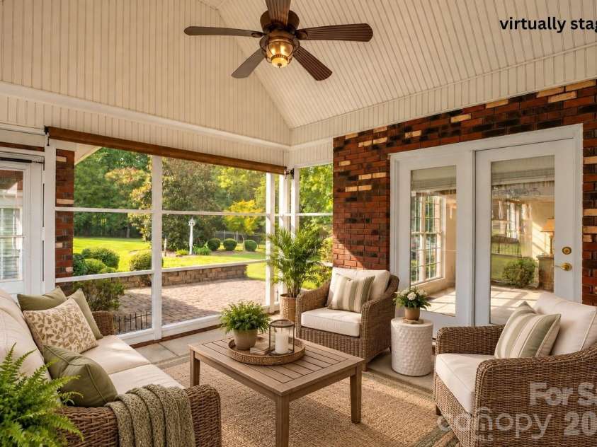 1927 Windmere Drive, Monroe, NC 28110.  MLS# CAR4418853, YatesRealty ID 51747. Virtually staged screen porch