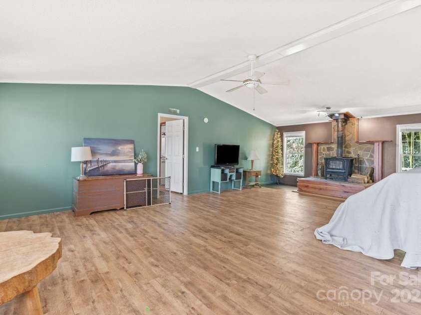 34 Berea Court, Waynesville, NC 28786.  MLS# CAR4234262, YatesRealty ID 5190. View from desk into the living area.