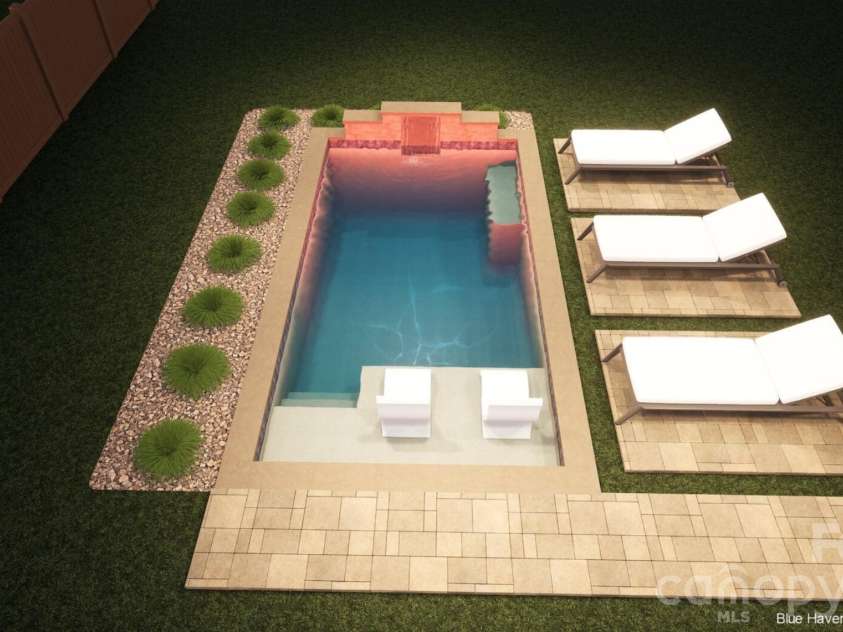 5967 Gate Post Road, Charlotte, NC 28211.  MLS# CAR4425166, YatesRealty ID 51943. Rendering of potential backyard pool!