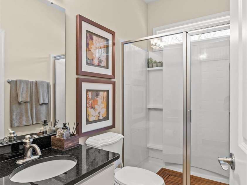 4131 Stacy Boulevard, Charlotte, NC 28209.  MLS# CAR4354050, YatesRealty ID 5195. Lower Level Bathroom