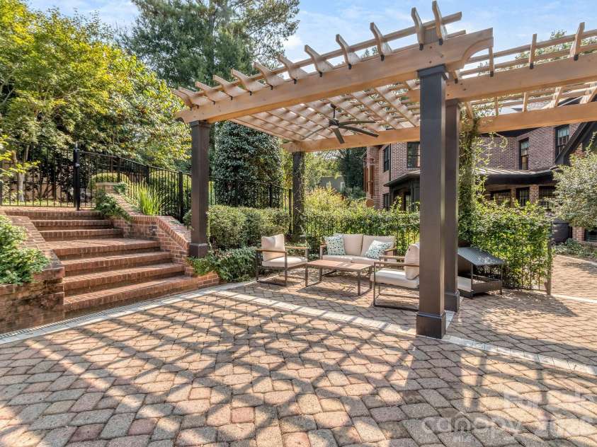 5307 Mirabell Road, Charlotte, NC 28226.  MLS# CAR4424407, YatesRealty ID 51958. Backyard Pergola