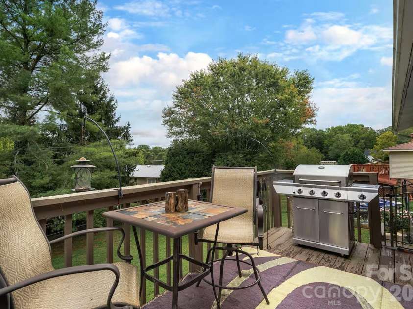 124 Oak Hill Road, Candler, NC 28715.  MLS# CAR4346369, YatesRealty ID 5197. Back Deck