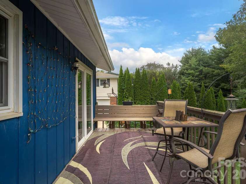 124 Oak Hill Road, Candler, NC 28715.  MLS# CAR4346369, YatesRealty ID 5197. Back Deck