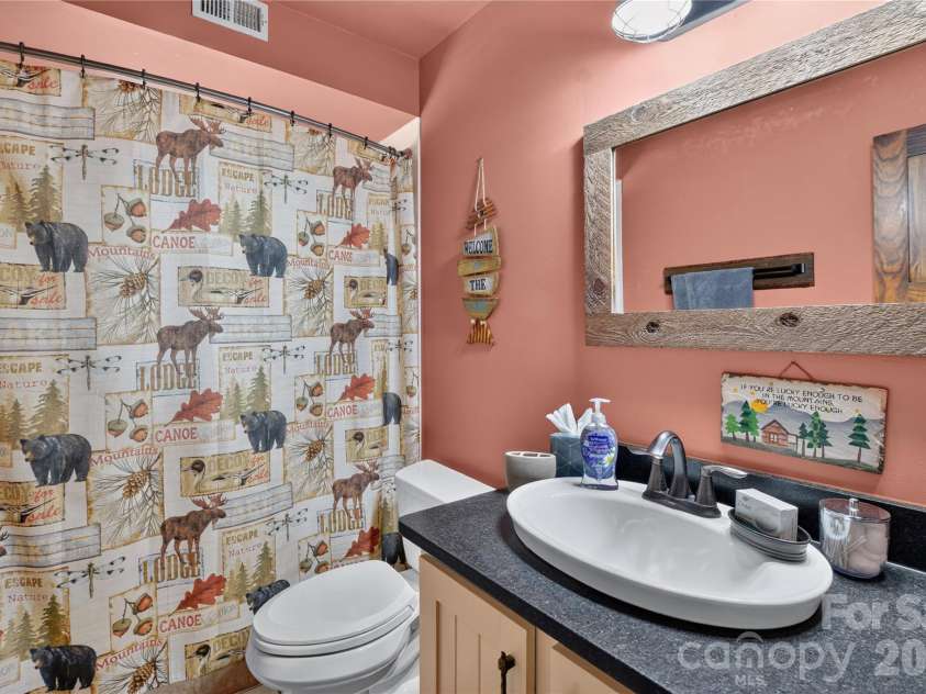 196 Fern Loop, Lake Lure, NC 28746.  MLS# CAR4425558, YatesRealty ID 52036. Main level hall bath