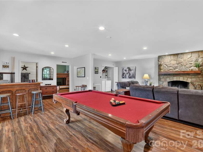 196 Fern Loop, Lake Lure, NC 28746.  MLS# CAR4425558, YatesRealty ID 52036. Pool Table lower level