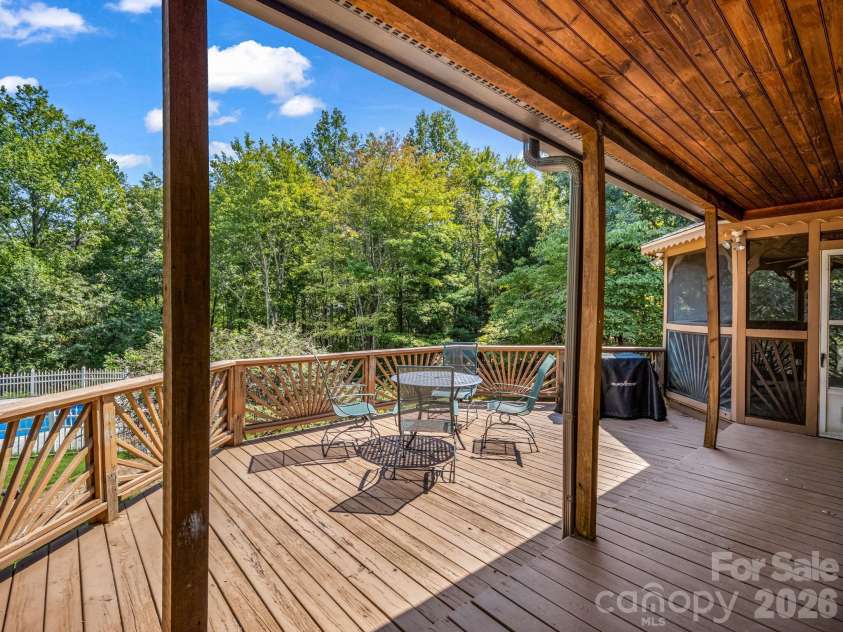 215 Hillcrest Drive, Columbus, NC 28722.  MLS# CAR4424908, YatesRealty ID 52075. Large deck for entertaining