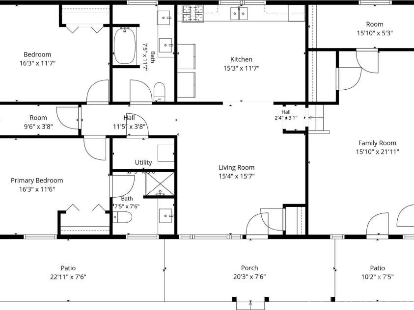 109 Woodside Avenue, Gastonia, NC 28054.  MLS# CAR4426139, YatesRealty ID 52105. Main level floor plan