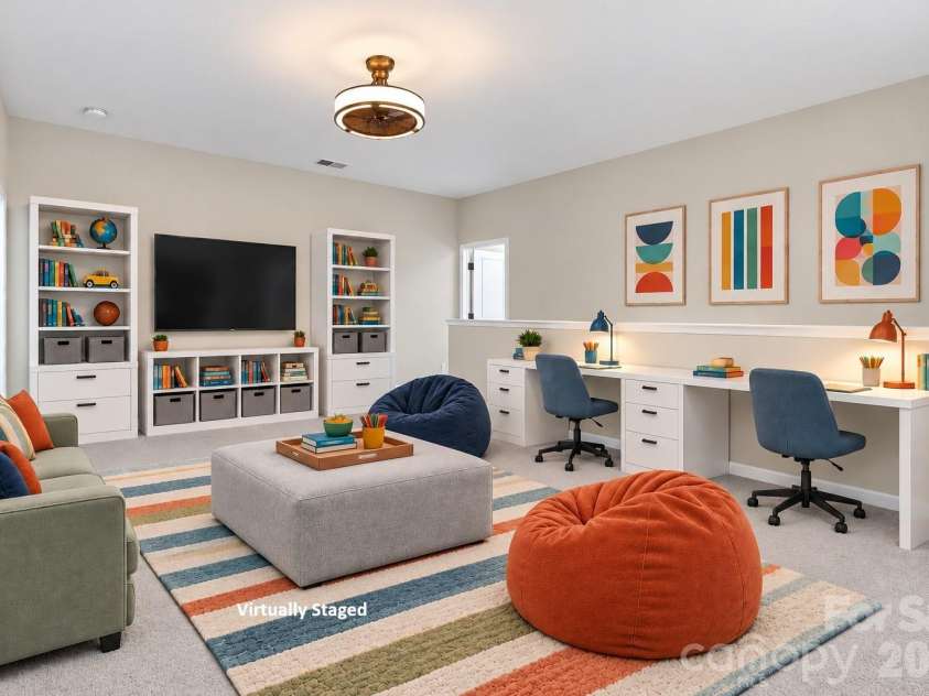 8504 Hope Run Court, Indian Land, SC 29707.  MLS# CAR4424754, YatesRealty ID 52110. Flexible floor plan: second floor loft virtually staged as a kid's study area/hang-out space.