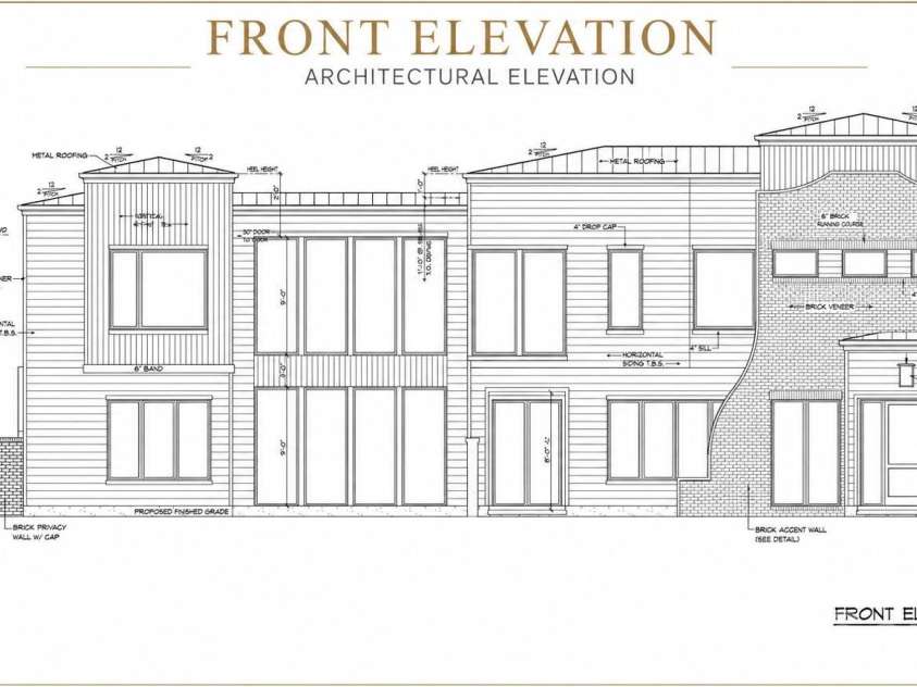 3100 Commonwealth Avenue, Charlotte, NC 28205.  MLS# CAR4410708, YatesRealty ID 52114. Architectural Floor Plan - Front Elevation