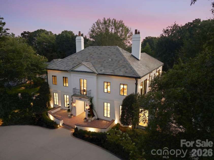 600 Hermitage Road, Charlotte, NC 28207.  MLS# CAR4422657, YatesRealty ID 52142. Twilight Exterior