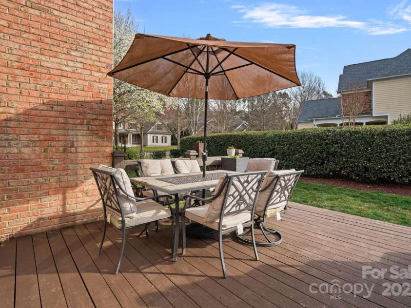 18334 Dembridge Drive, Davidson, NC 28036.  MLS# CAR4231827, YatesRealty ID 5216. Private deck in backyard