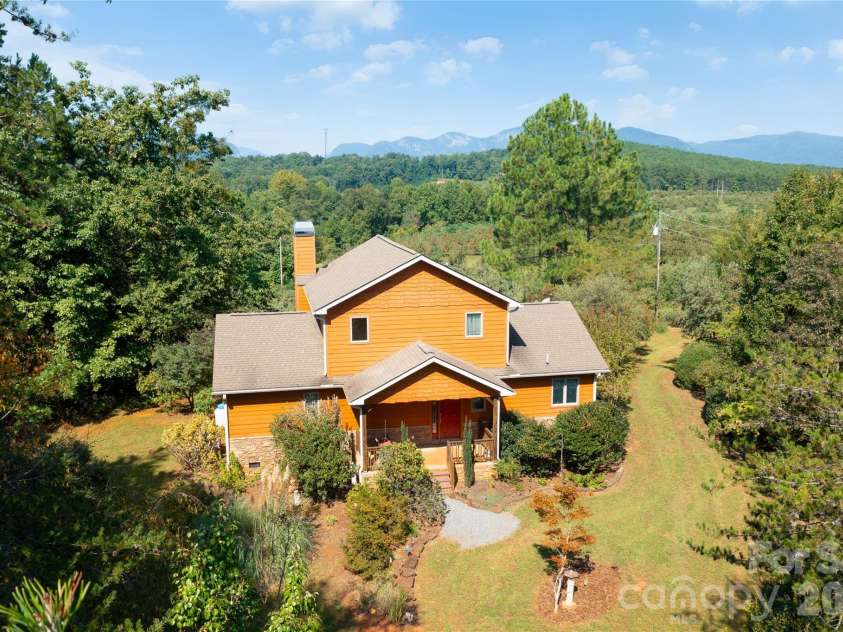 296 Acorn Lane, Rutherfordton, NC 28139.  MLS# CAR4427187, YatesRealty ID 52307. Arial/house/trees