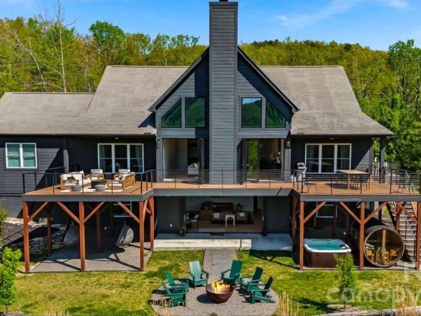 58 Bird Creek Estates Road, Black Mountain, NC 28711.  MLS# CAR4427379, YatesRealty ID 52383. Aerial View from Backyard