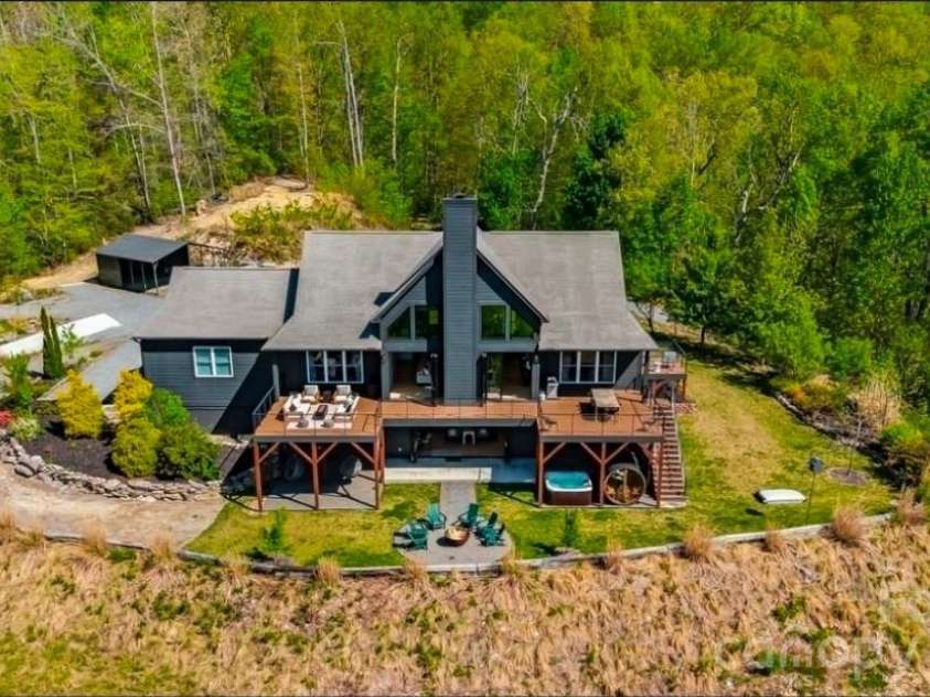 58 Bird Creek Estates Road, Black Mountain, NC 28711.  MLS# CAR4427379, YatesRealty ID 52383. Aerial View from Backyard