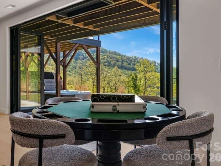 58 Bird Creek Estates Road, Black Mountain, NC 28711.  MLS# CAR4427379, YatesRealty ID 52383. Lower level Poker/Card Table