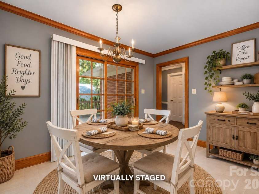 4514 Wilgrove Mint Hill Road, Mint Hill, NC 28227.  MLS# CAR4423298, YatesRealty ID 52389. Virtually Staged Breakfast dining area