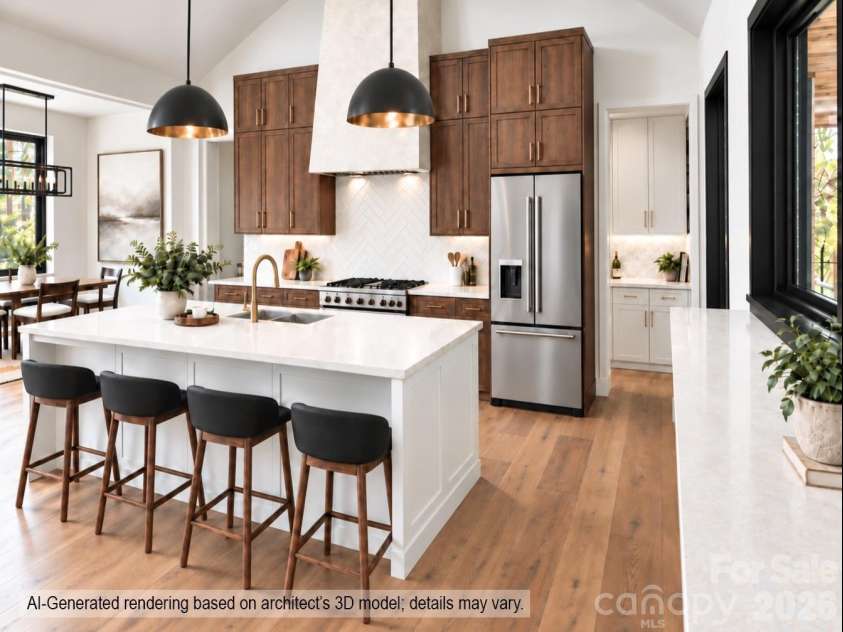 209 Senator Reynolds Road, Asheville, NC 28804.  MLS# CAR4427112, YatesRealty ID 52537. Contemporary Kitchen (AI-Generated Artist Rendering)