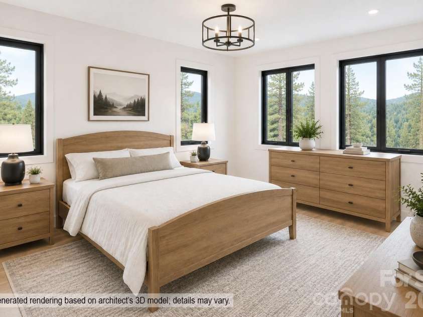 209 Senator Reynolds Road, Asheville, NC 28804.  MLS# CAR4427112, YatesRealty ID 52537. Lower Level Bedroom (AI-Generated Artist Rendering)