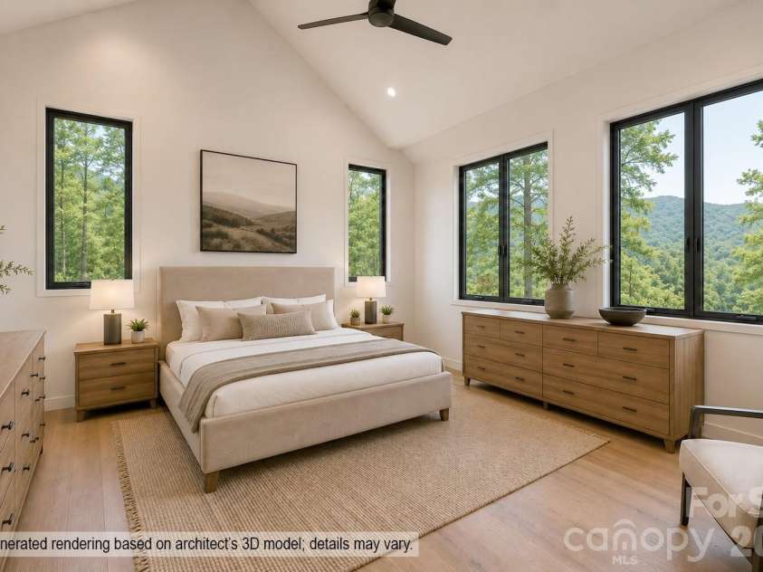 209 Senator Reynolds Road, Asheville, NC 28804.  MLS# CAR4427112, YatesRealty ID 52537. Main-Level Primary Suite with Vaulted Ceiling (AI-Generated Artist Rendering)