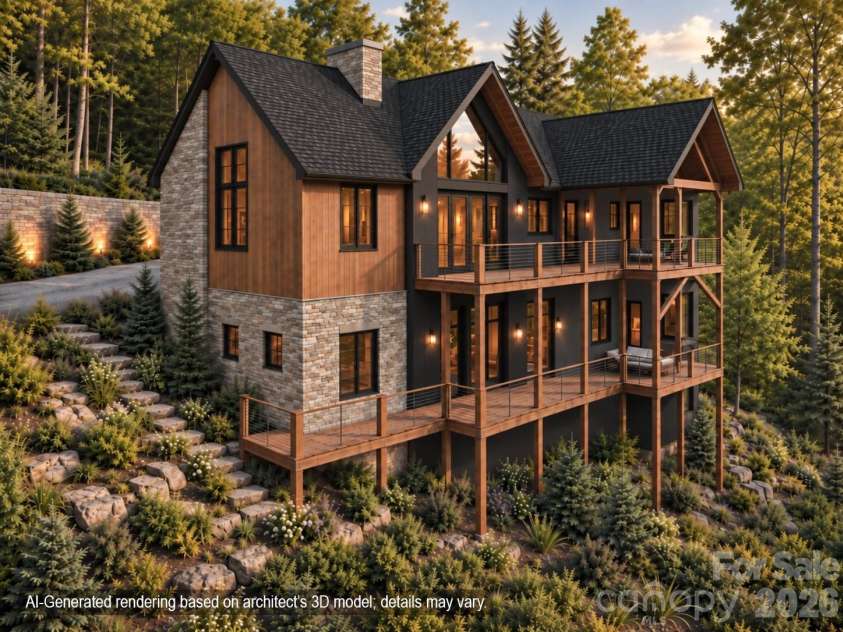 209 Senator Reynolds Road, Asheville, NC 28804.  MLS# CAR4427112, YatesRealty ID 52537. Stunning High-End New Construction (AI-Generated Artist Rendering)