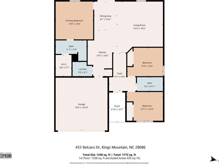 433 Belcaro Drive, Kings Mountain, NC 28086.  MLS# CAR4425729, YatesRealty ID 52545. 