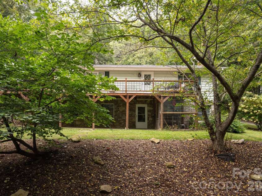 101 Guffey Mountain Road, Fairview, NC 28730.  MLS# CAR4426718, YatesRealty ID 52584. Front of the house view  from lower driveway
