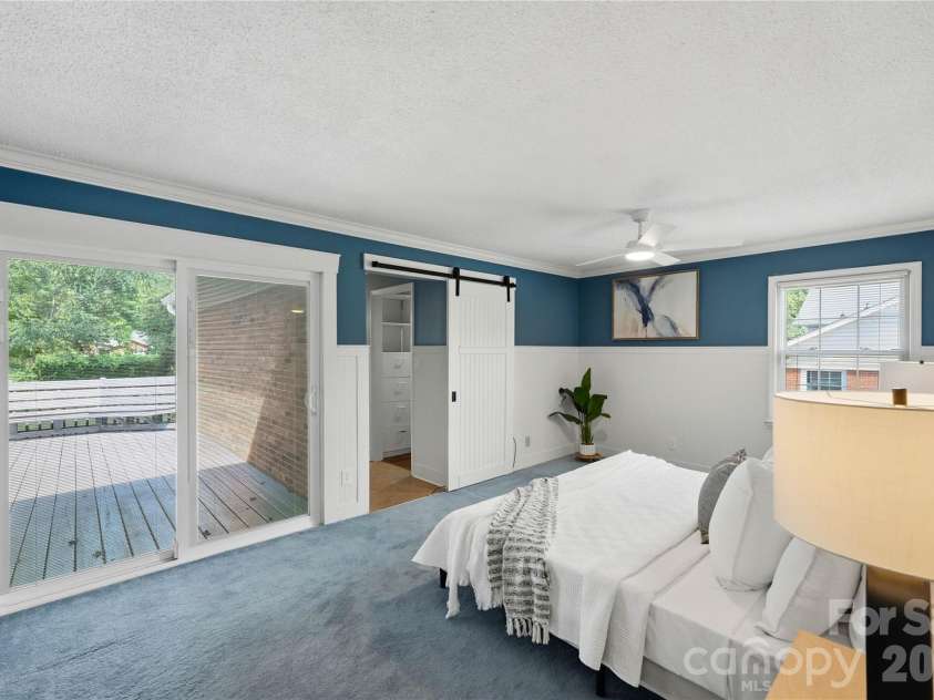 3007 Plentywood Drive, Matthews, NC 28105.  MLS# CAR4425834, YatesRealty ID 52650. Primary Bedroom with Deck Access