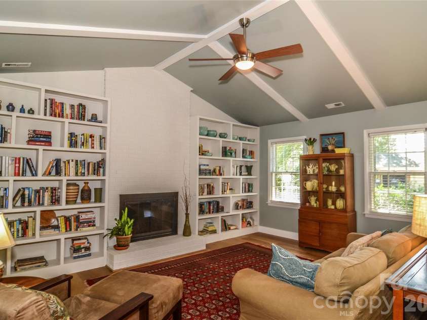 500 Laurel Fork Drive, Matthews, NC 28105.  MLS# CAR4424461, YatesRealty ID 52672. Library with Gas Fireplace