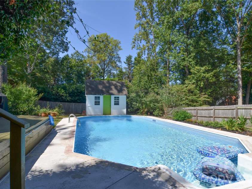500 Laurel Fork Drive, Matthews, NC 28105.  MLS# CAR4424461, YatesRealty ID 52672. Pool and Pool Shed