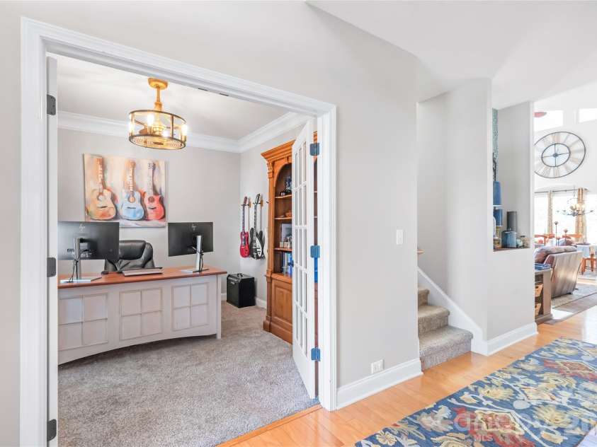 3327 Brackhill Street, Davidson, NC 28036.  MLS# CAR4418504, YatesRealty ID 52682. To your left, double french doors open to a dedicated office space, or study.