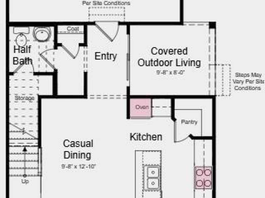 5537 Wolfpack Alley, Indian Land, SC 29707.  MLS# CAR4342715, YatesRealty ID 5272. First Floor Plan - Additional Highlights Include: Upgraded shower at primary bath, study in place of loft, and gourmet kitchen