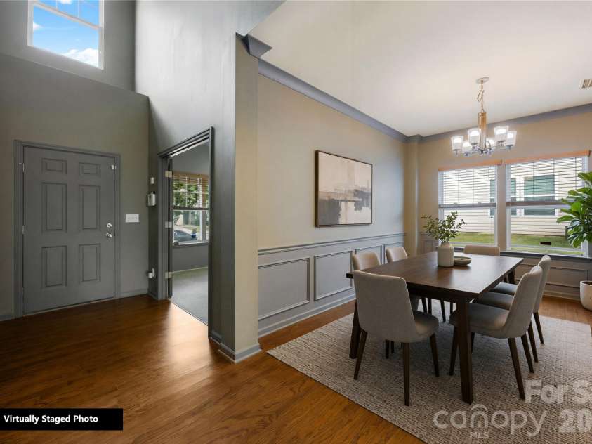 12859 Clydesdale Drive, Midland, NC 28107.  MLS# CAR4428177, YatesRealty ID 52785. Virtually staged dining room and it's open concept