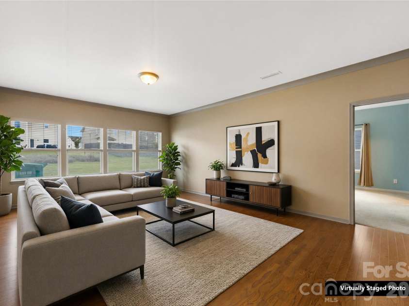 12859 Clydesdale Drive, Midland, NC 28107.  MLS# CAR4428177, YatesRealty ID 52785. Virtually staged living room