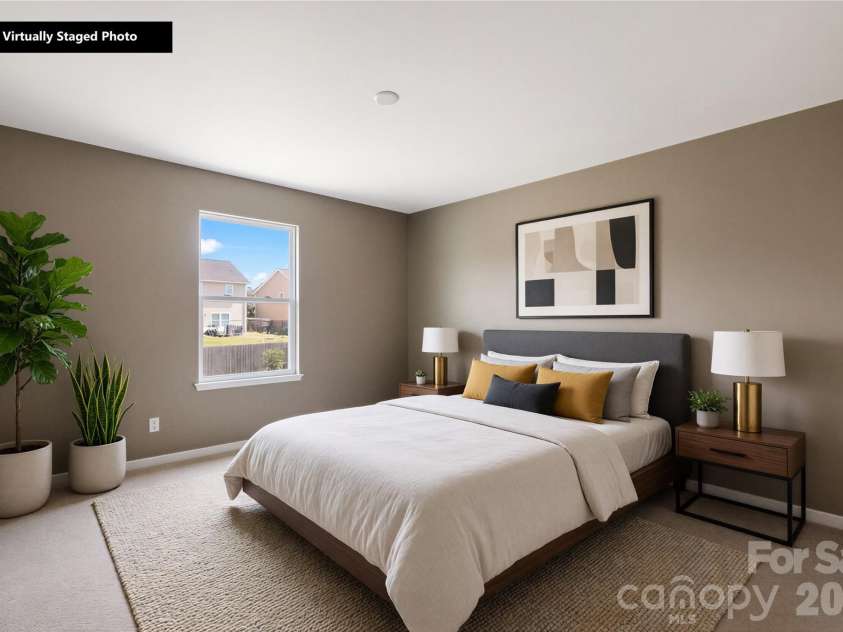 12859 Clydesdale Drive, Midland, NC 28107.  MLS# CAR4428177, YatesRealty ID 52785. Virtually staged primary bedroom