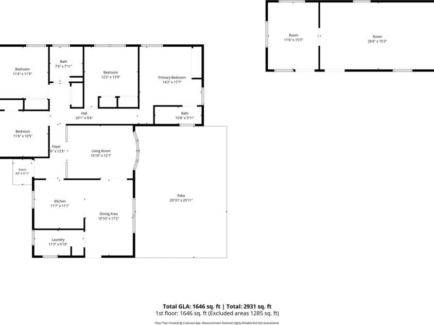 4700 Woodway Place, Charlotte, NC 28208.  MLS# CAR4426668, YatesRealty ID 52800. Floor plan