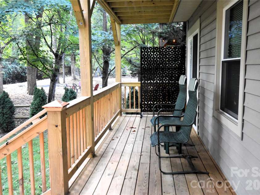 98 Indian Trace Road, Maggie Valley, NC 28751.  MLS# CAR4427039, YatesRealty ID 52864. Back Deck