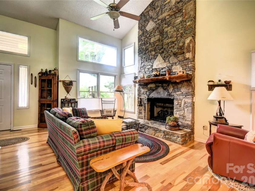 98 Indian Trace Road, Maggie Valley, NC 28751.  MLS# CAR4427039, YatesRealty ID 52864. Great Room from the breakfast bar