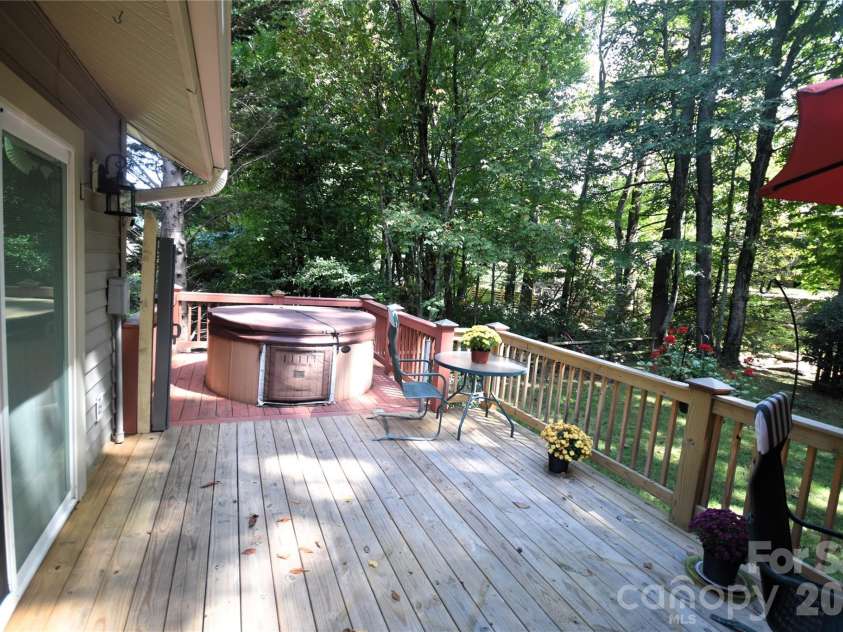 98 Indian Trace Road, Maggie Valley, NC 28751.  MLS# CAR4427039, YatesRealty ID 52864. Hot Tub on the back deck