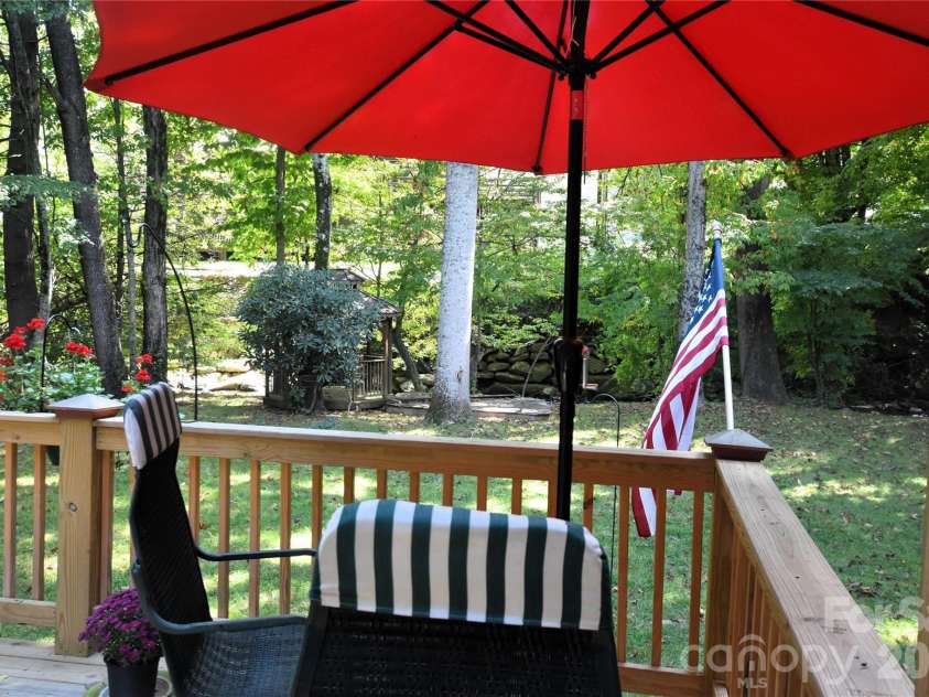 98 Indian Trace Road, Maggie Valley, NC 28751.  MLS# CAR4427039, YatesRealty ID 52864. More of the back deck