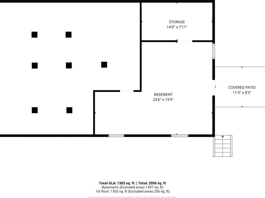 516 Englewood Street, Concord, NC 28025.  MLS# CAR4428466, YatesRealty ID 52921. Basement layout