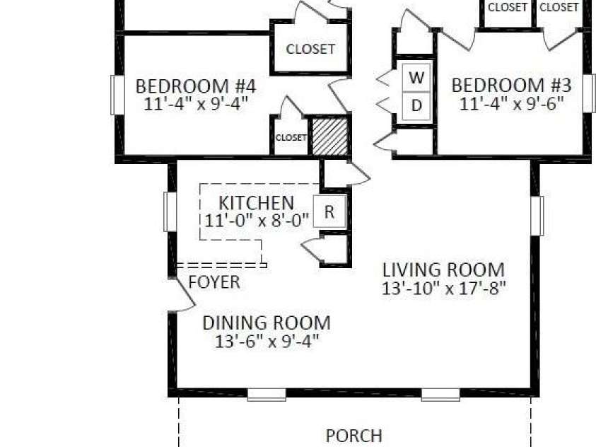521 Katonah Avenue, Charlotte, NC 28208.  MLS# CAR4427639, YatesRealty ID 52933. Floor Plan