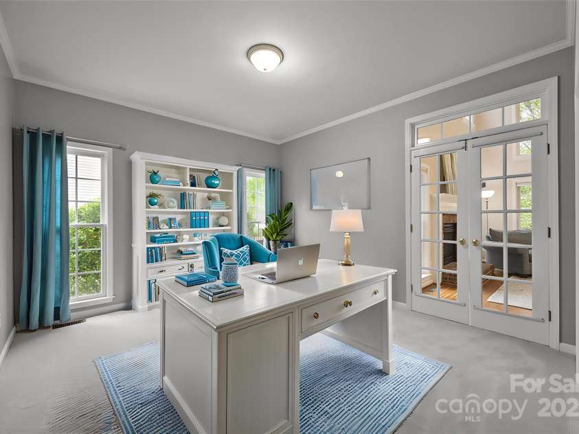 17301 Glassfield Drive, Huntersville, NC 28078.  MLS# CAR4241546, YatesRealty ID 5298. Virtually staged main floor bedroom/office/flex