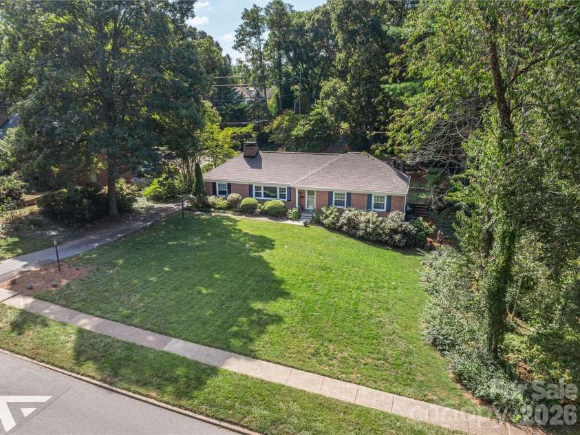 111 Gracelyn Road, Asheville, NC 28804.  MLS# CAR4425992, YatesRealty ID 53011. Front aerial view.