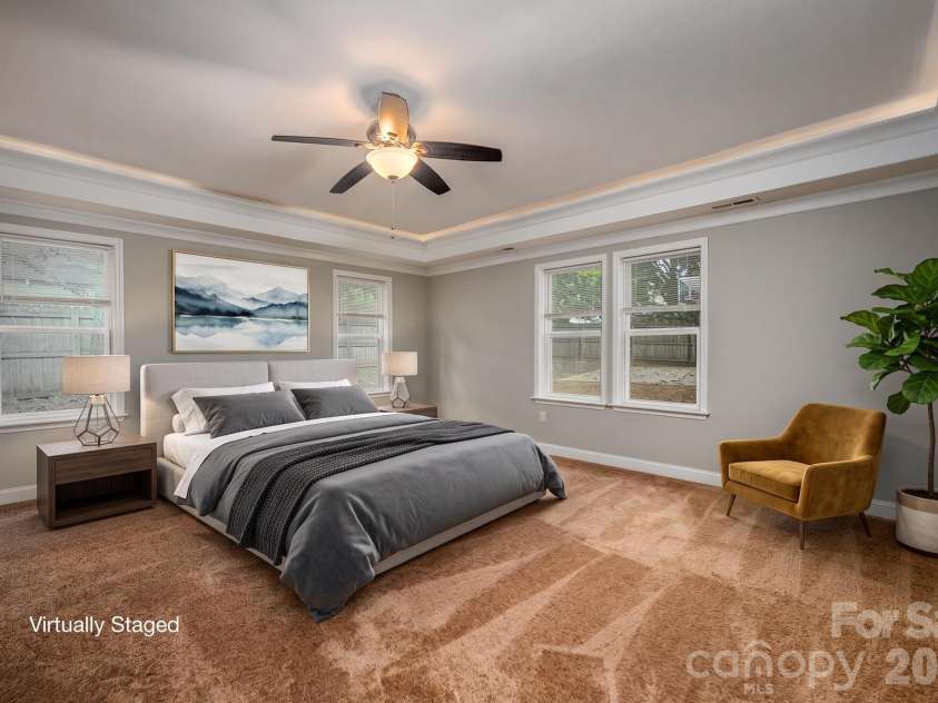 519 Union Street, Concord, NC 28025.  MLS# CAR4427922, YatesRealty ID 53019. Virtually Staged Large Primary Suite