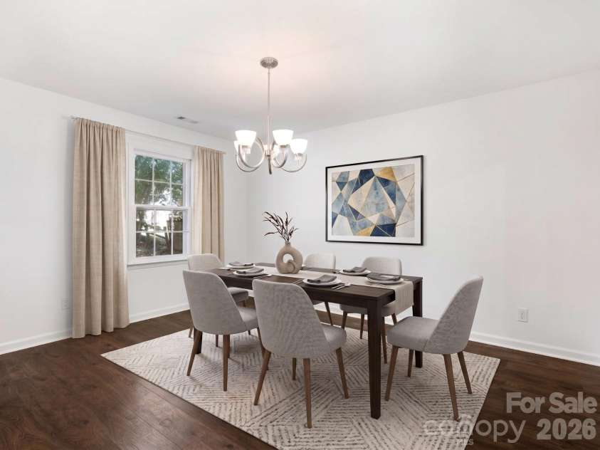 8319 Braeside Court, Charlotte, NC 28270.  MLS# CAR4427940, YatesRealty ID 53067. Virtually Staged Dining Room
