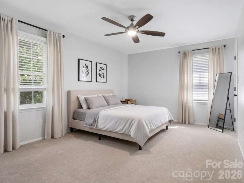 8319 Braeside Court, Charlotte, NC 28270.  MLS# CAR4427940, YatesRealty ID 53067. Virtually Staged Primary Bedrooom
