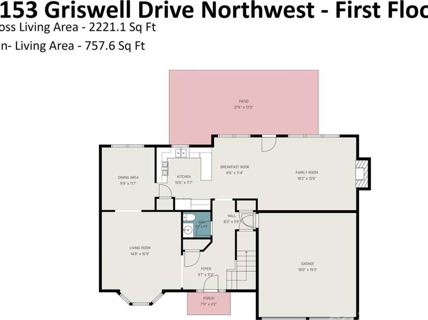 4153 Griswell Drive, Concord, NC 28027.  MLS# CAR4428484, YatesRealty ID 53123. 